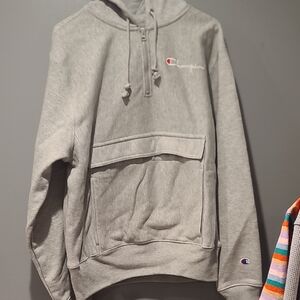 Champion Heather Gray Hoodie with Logo
